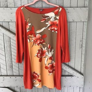 J.Jill Orange Floral Top